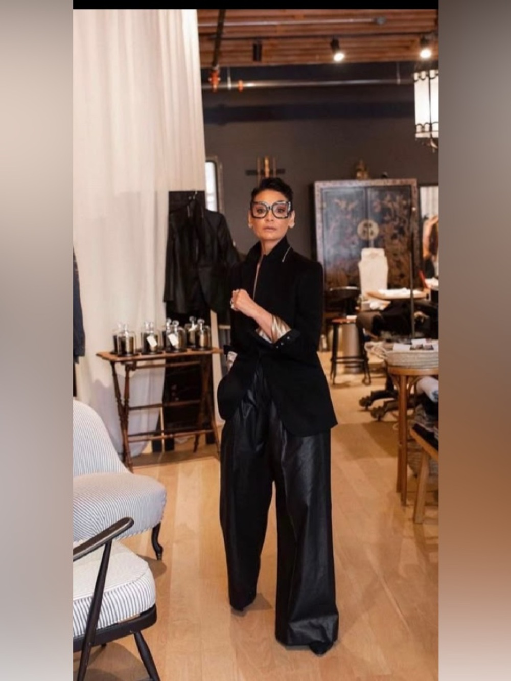 SHE 12:NWOT SHEIN Black Satin TRANSPARENT Wide-Leg Pants
